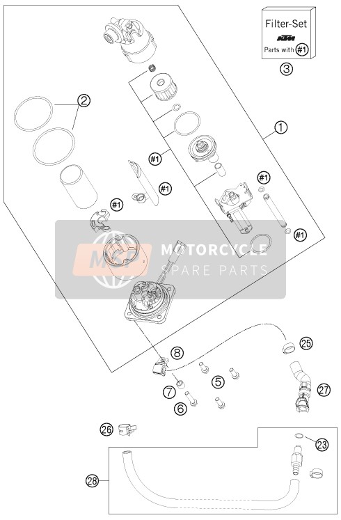 KTM 1190 RC8 R WHITE Europe 2013 Fuel Pump for a 2013 KTM 1190 RC8 R WHITE Europe