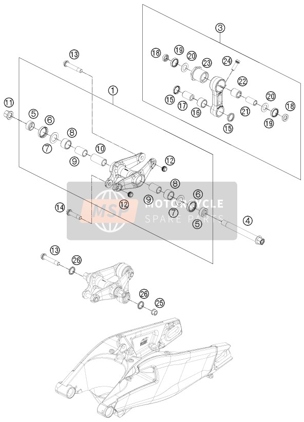 KTM 1190 RC8 R WHITE EU, GB 2015 Pro Lever Linking for a 2015 KTM 1190 RC8 R WHITE EU, GB