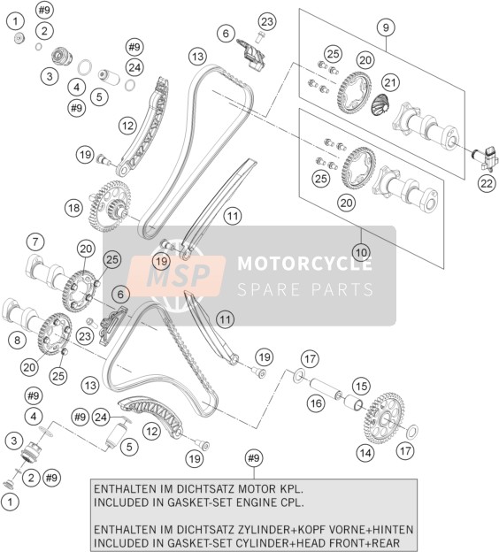 KTM 1190 RC8 R WHITE USA 2015 Timing Drive for a 2015 KTM 1190 RC8 R WHITE USA