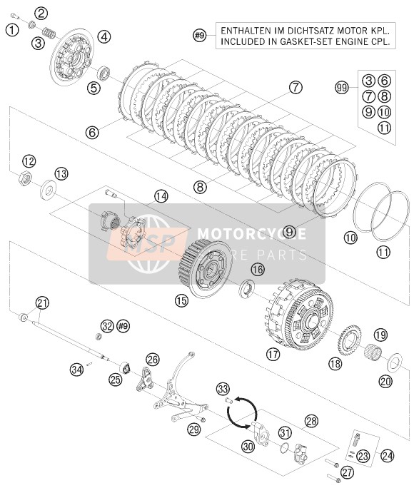 KTM 1190 RC8 WHITE USA 2010 Embrayage pour un 2010 KTM 1190 RC8 WHITE USA