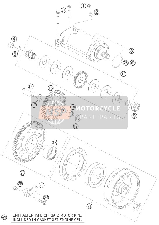 KTM 1190 RC8 WHITE USA 2010 Démarreur électrique pour un 2010 KTM 1190 RC8 WHITE USA