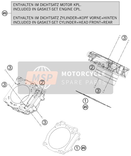 KTM 1190 RC8R TRACK USA 2011 Cilindro para un 2011 KTM 1190 RC8R TRACK USA