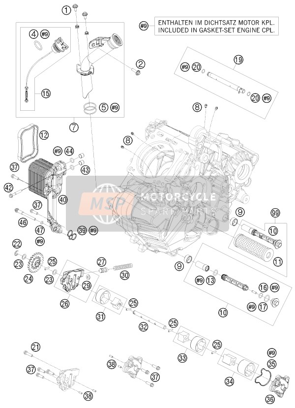 KTM 1190 RC8R TRACK USA 2012 Smeersysteem voor een 2012 KTM 1190 RC8R TRACK USA