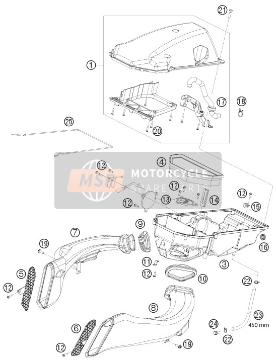 69006041060, Prot. Grill Intake Snorkel R/s, KTM, 0