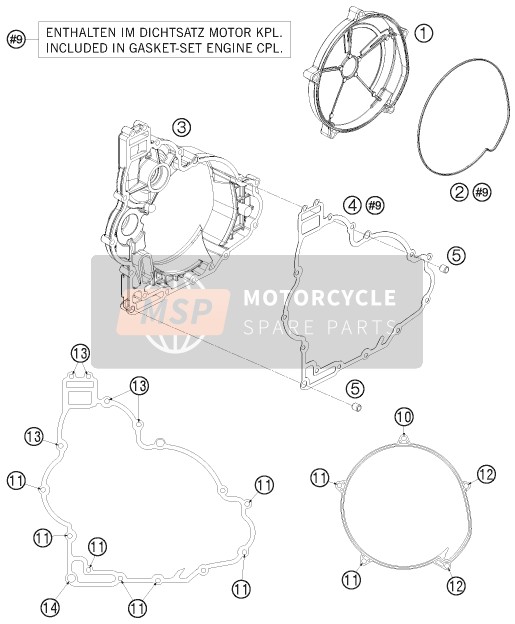 KTM 1190 RC 8 USA 2009 Coperchio frizione per un 2009 KTM 1190 RC 8 USA