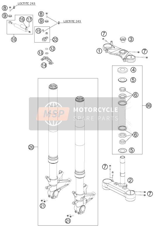 6900103203401S, Bottom Triple Clamp Cpl. 09, KTM, 0