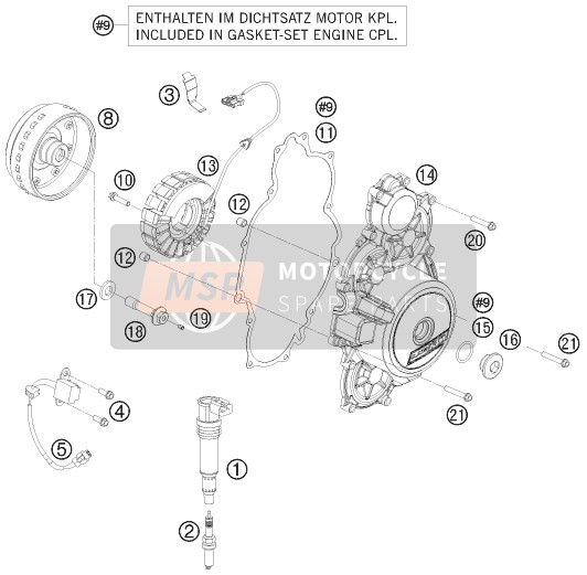 6123000204441, Ignition Cover With Bearing, KTM, 0