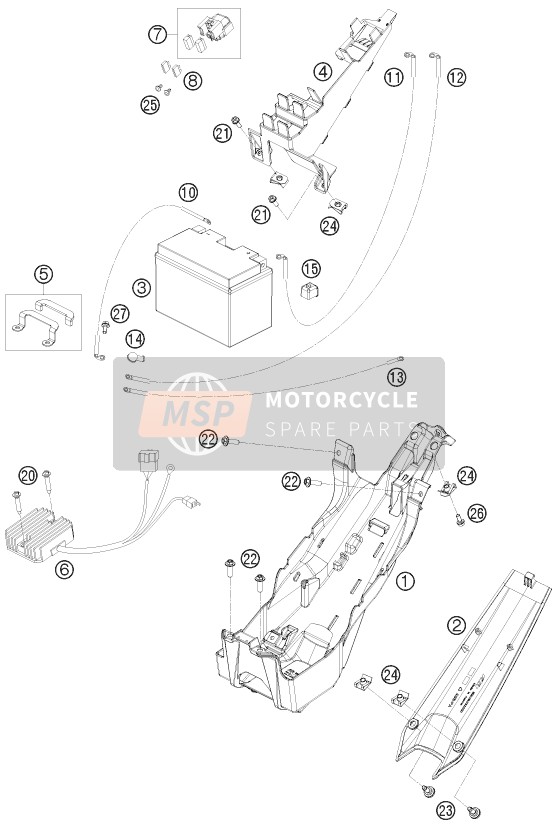 KTM 1190 RC 8 ORANGE France 2008 Battery for a 2008 KTM 1190 RC 8 ORANGE France