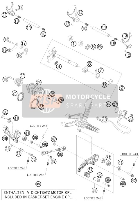 KTM 1190 RC 8 ORANGE Europe 2008 Shifting Mechanism for a 2008 KTM 1190 RC 8 ORANGE Europe