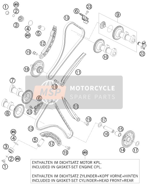 KTM 1190 RC 8 ORANGE Europe 2008 Timing Drive for a 2008 KTM 1190 RC 8 ORANGE Europe