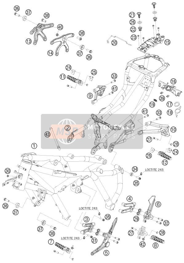 KTM 1190 RC 8 WHITE Europe 2008 Rahmen für ein 2008 KTM 1190 RC 8 WHITE Europe