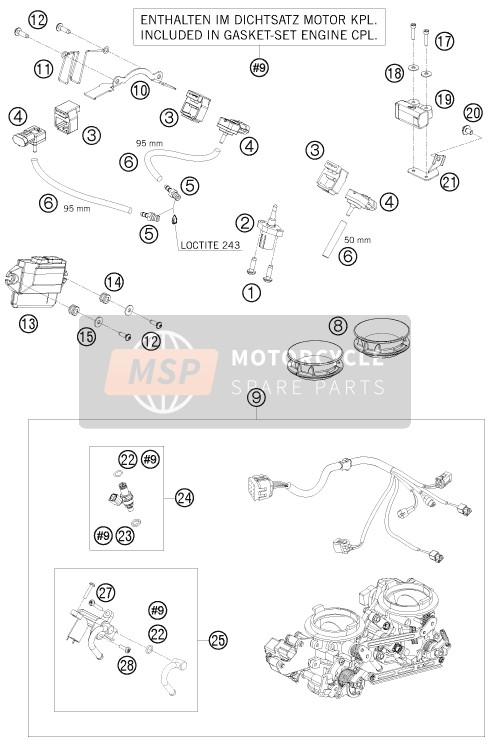 KTM 1190 RC 8 WHITE France 2008 Throttle Body for a 2008 KTM 1190 RC 8 WHITE France