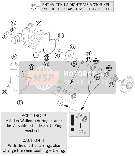 KTM 1190 RC 8 WHITE France 2008 Pompe à eau pour un 2008 KTM 1190 RC 8 WHITE France