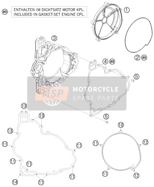 KTM 1190 RC 8R LIM.ED. RED BULL Europe 2009 Clutch Cover for a 2009 KTM 1190 RC 8R LIM.ED. RED BULL Europe