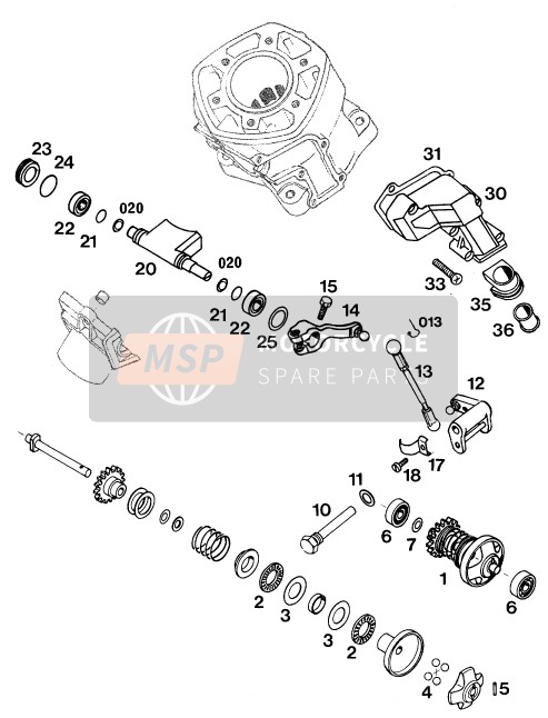 KTM 125 E-XC USA 1994 Exhaust Control for a 1994 KTM 125 E-XC USA