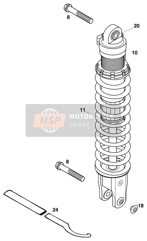 KTM 125 EXC Europe 1998 Shock Absorber for a 1998 KTM 125 EXC Europe