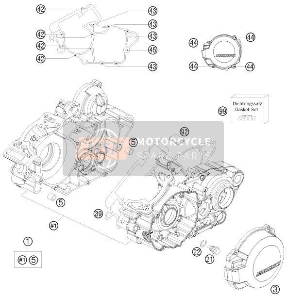 KTM 125 EXC Europe 2011 Engine Case for a 2011 KTM 125 EXC Europe