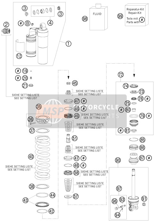 91210054S, Spring 250 66N/MM Orange, KTM, 1