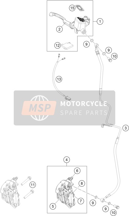 KTM 125 DUKE Europe (2) 2011 Front Brake Caliper for a 2011 KTM 125 DUKE Europe (2)