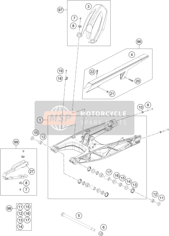 KTM 125 DUKE Europe 2011 Swing Arm for a 2011 KTM 125 DUKE Europe