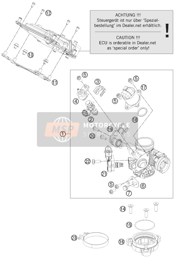 90141002000, Conn. Flange CYLINDER-THR.Body, KTM, 1