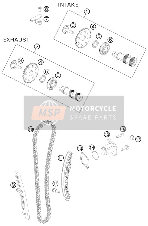 KTM 125 DUKE Europe 2011 Timing Drive for a 2011 KTM 125 DUKE Europe