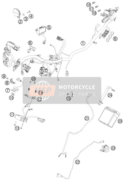 KTM 125 DUKE Europe (2) 2011 Wiring Harness for a 2011 KTM 125 DUKE Europe (2)