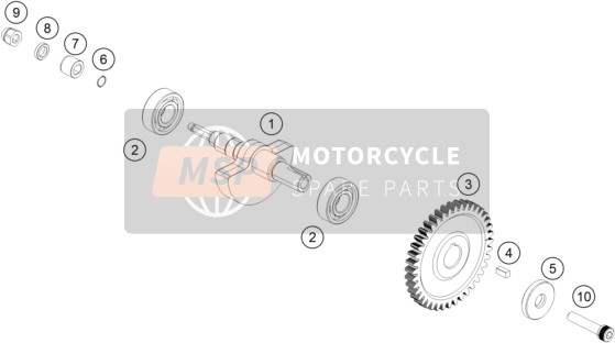 KTM 125 DUKE GREY Europe (2) 2012 Arbre d'équilibrage pour un 2012 KTM 125 DUKE GREY Europe (2)