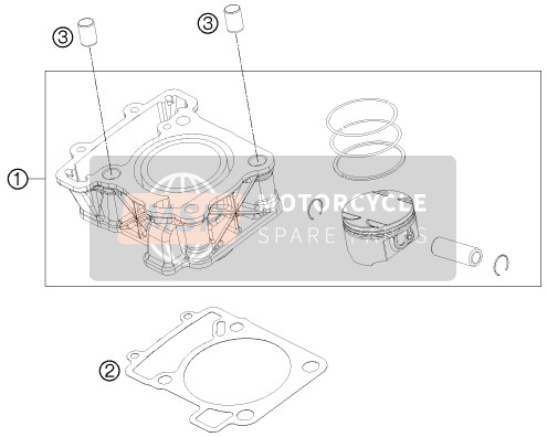 KTM 125 DUKE GREY Europe (2) 2012 Cilindro para un 2012 KTM 125 DUKE GREY Europe (2)