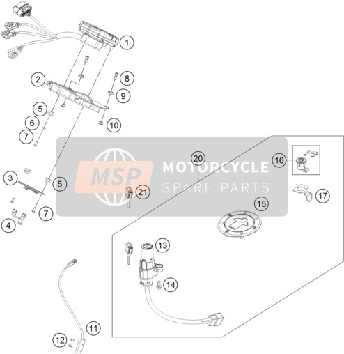 KTM 125 DUKE GREY Europe (2) 2012 Instruments / Lock System for a 2012 KTM 125 DUKE GREY Europe (2)