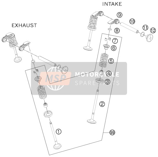 KTM 125 DUKE GREY Europe 2012 Valve Drive for a 2012 KTM 125 DUKE GREY Europe