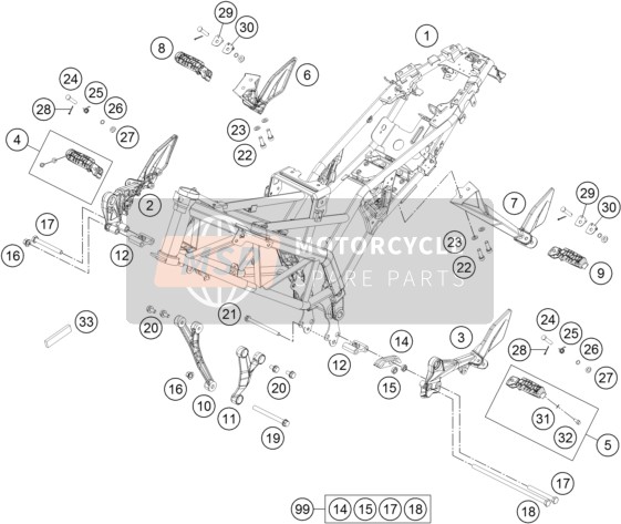 KTM 125 DUKE ORANGE ABS BAJ.DIR.13 Europe 2013 Frame for a 2013 KTM 125 DUKE ORANGE ABS BAJ.DIR.13 Europe