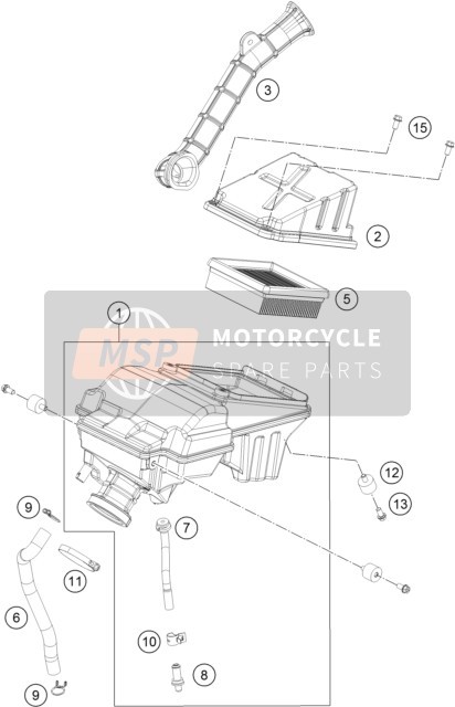 KTM 125 DUKE ORANGE ABS BAJ.DIR.14 Europe 2014 Filtro de aire para un 2014 KTM 125 DUKE ORANGE ABS BAJ.DIR.14 Europe