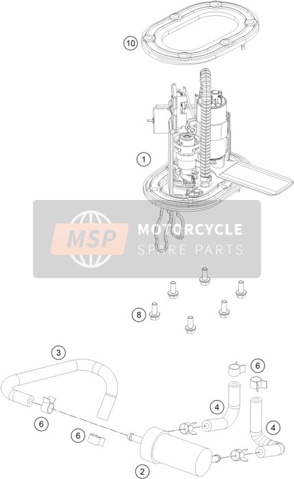 KTM 125 DUKE ORANGE ABS Europe 2015 Pompe à carburant pour un 2015 KTM 125 DUKE ORANGE ABS Europe