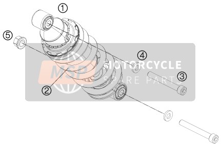 KTM 125 DUKE ORANGE ABS Europe 2016 Amortiguador para un 2016 KTM 125 DUKE ORANGE ABS Europe