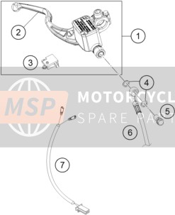 KTM 125 Duke, white - B.D. Europe 2018 Controllo del freno anteriore per un 2018 KTM 125 Duke, white - B.D. Europe