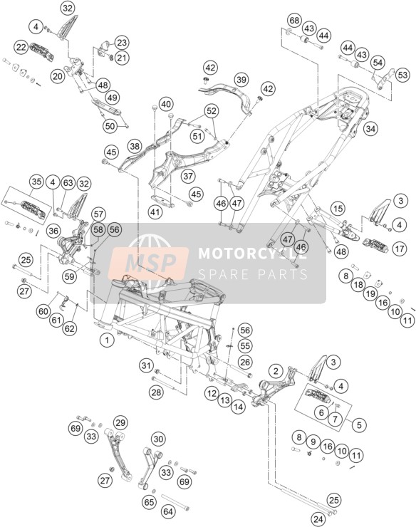 KTM 125 Duke, white, Europe 2017 Cadre pour un 2017 KTM 125 Duke, white, Europe