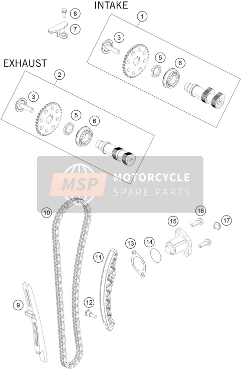 KTM 125 DUKE WHITE ABS Europe 2015 Unidad de sincronización para un 2015 KTM 125 DUKE WHITE ABS Europe