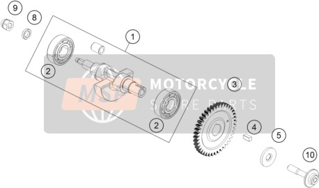 KTM 125 Duke, white - B.D. Europe 2017 Arbre d'équilibrage pour un 2017 KTM 125 Duke, white - B.D. Europe