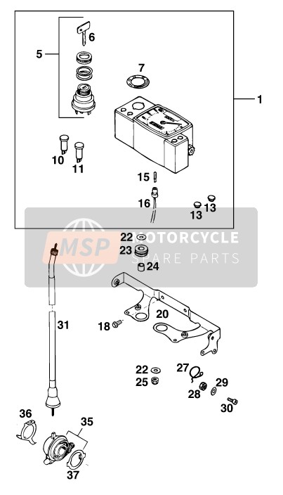 KTM 125 E-XC MARZ/OHL Europe (2) 1995 Instruments / Lock System for a 1995 KTM 125 E-XC MARZ/OHL Europe (2)