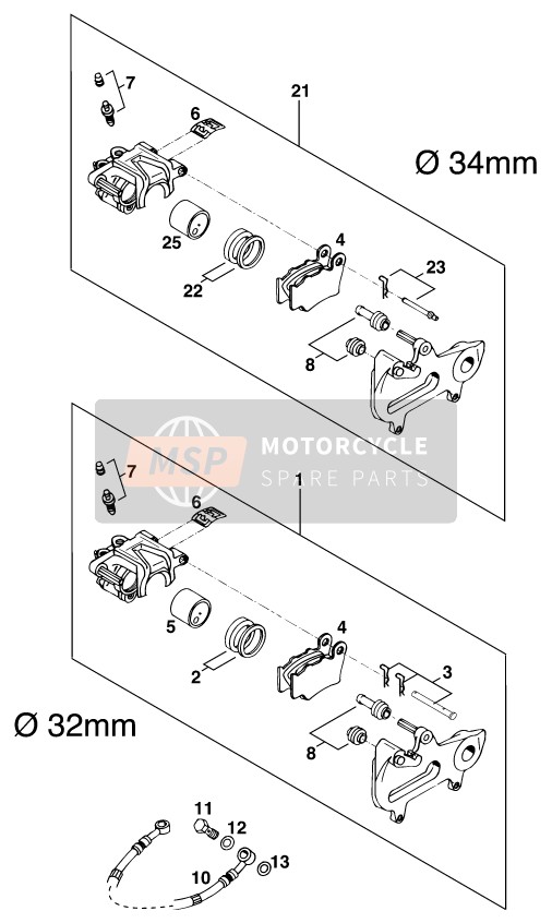 54613305200, Brake Piston 34mm, KTM, 0