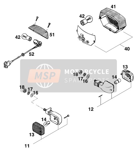 KTM 125 EGS M/O 6KW Europe 1997 BELEUCHTUNGSSYSTEM für ein 1997 KTM 125 EGS M/O 6KW Europe