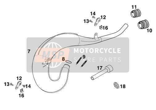 KTM 125 EXC Europe 1999 Exhaust System for a 1999 KTM 125 EXC Europe