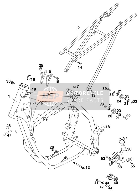 KTM 125 EXC Europe 1999 Frame for a 1999 KTM 125 EXC Europe
