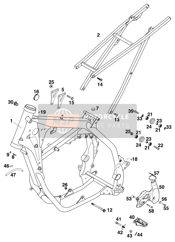 47103041000, Footrest R/s, KTM, 0