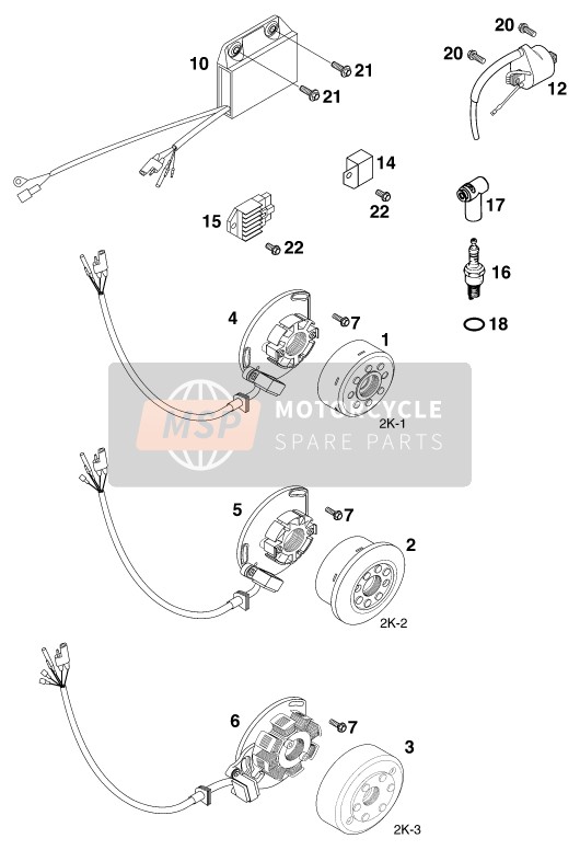 KTM 125 EXC Europe 2000 Ignition System for a 2000 KTM 125 EXC Europe