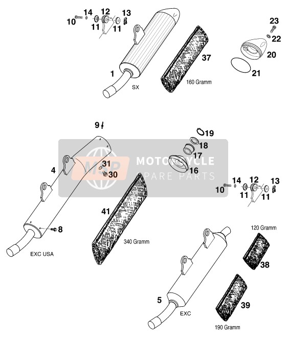 50305079169, Silencer Endcap Sx Rear, KTM, 1