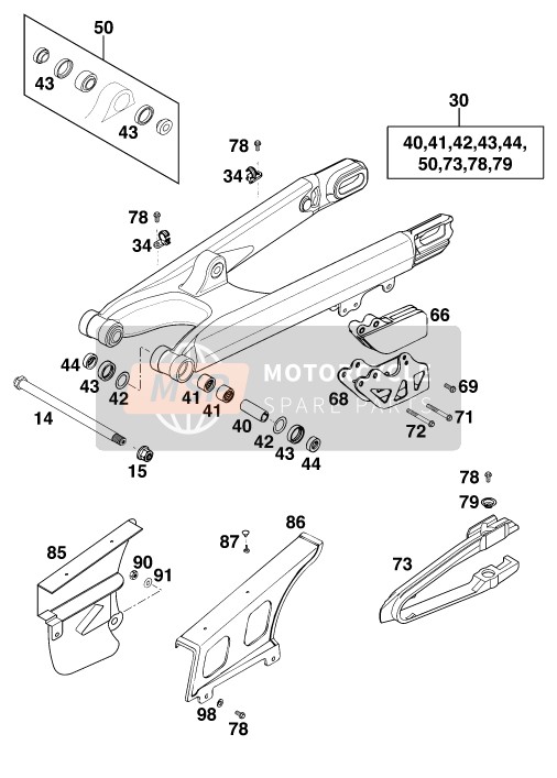 50304060100, Chain Guard Small Exc 2000, KTM, 0