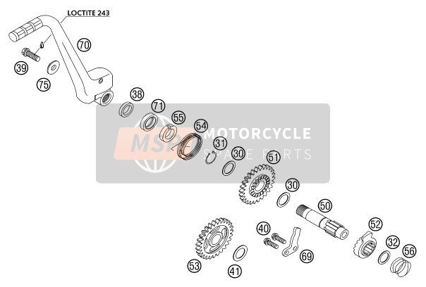 KTM 125 EXC Australia 2001 Démarreur au pied pour un 2001 KTM 125 EXC Australia