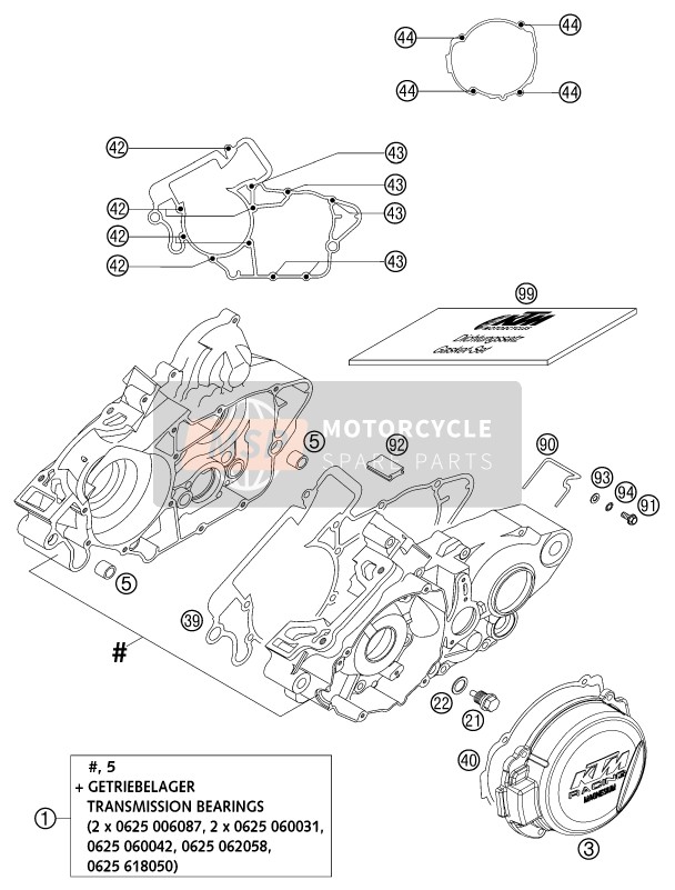 KTM 125 EXC Europe 2002 Engine Case for a 2002 KTM 125 EXC Europe